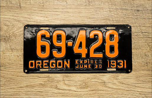 Oregon 1931 Passenger Plate